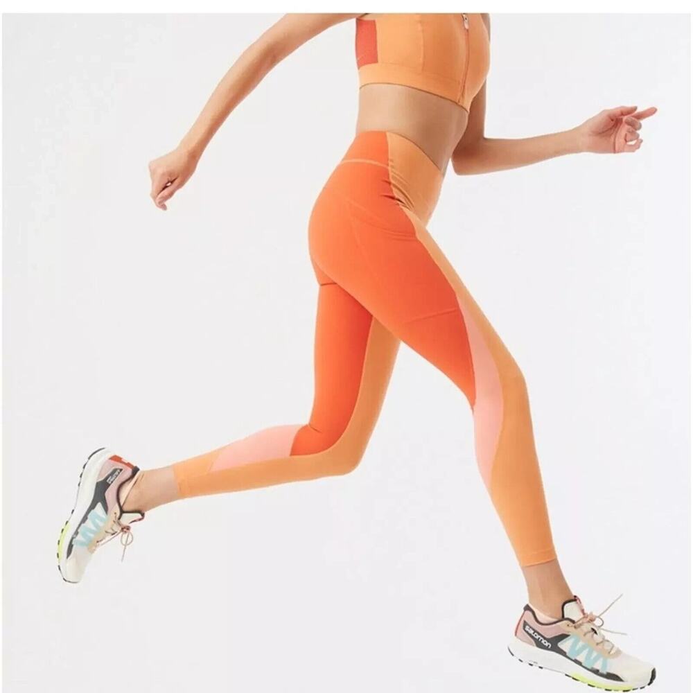 Outdoor Voices Leggings Small Zoom 7/8 Athletic Sunstone Paprika Peach NEW